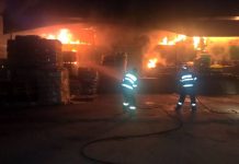 Depozitul Grosbi, în flăcări