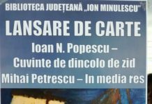 Lansare de carte la Biblioteca Judeţeană