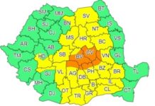 Cod galben și portocaliu de ninsoare și vânt