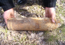 Proiectil din al Doilea Război Mondial, descoperit la Brebeni