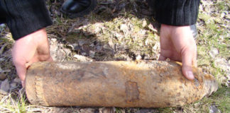 Proiectil din al Doilea Război Mondial, descoperit la Brebeni