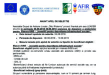 ANUNȚ APEL DE SELECȚIE