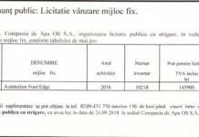 Anunț Compania de apă