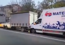 Carambol cu patru mașini, în orașul Balș