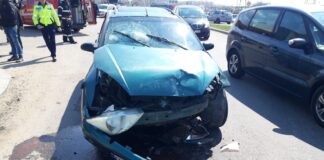 Accident la ieșirea din Slatina, spre Brebeni