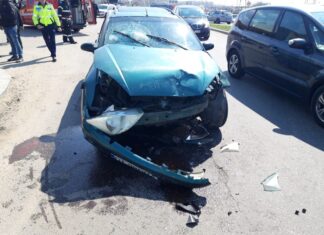 Accident la ieșirea din Slatina, spre Brebeni
