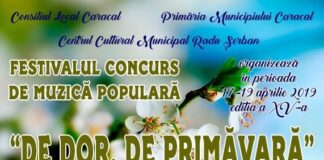 Evenimentul lunii Aprilie -Trei zile de folclor autentic. Festivalul concurs de muzică populară “De dor de Primăvară“