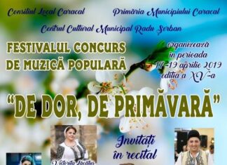 Evenimentul lunii Aprilie -Trei zile de folclor autentic. Festivalul concurs de muzică populară “De dor de Primăvară“