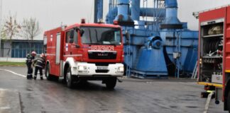 Exercițiu pentru pompierii Slatinei