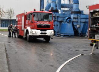 Exercițiu pentru pompierii Slatinei