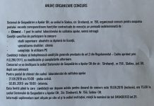 Anunț organizare concurs