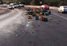 A ”plouat” cu bere pe DN 65, lângă Optași