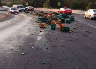 A ”plouat” cu bere pe DN 65, lângă Optași