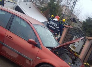 Țeavă de gaze avariată în urma unui accident rutier