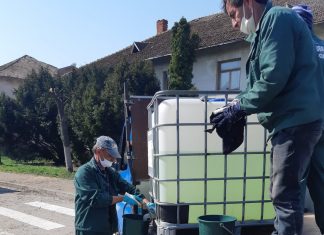 Acțiune de dezinfecție pe străzile din Scornicești