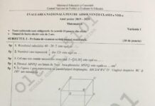 Evaluarea Națională. Subiectele la Matematică