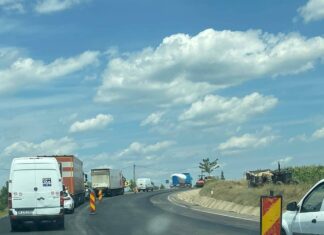 Se lucrează pe DN65 Slatina-Pitești. Zona în care există restricții