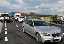 Două tamponări la ieșirea din Slatina spre Pitești. Trafic îngreunat