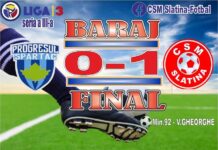 CSM Slatina s-a impus în fața formației Progresul Spartac