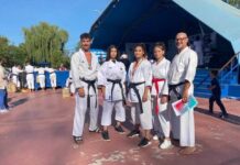 Oliwer Dobre și fiica sa, pe podium la Campionatul Național de Karate Tradițional