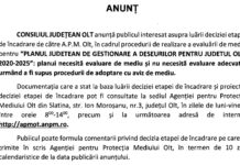Anunț Consiliul Județean
