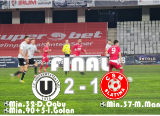 Fotbal: Universitatea Cluj – CSM Slatina 2-1