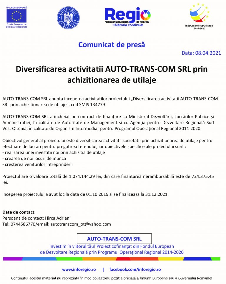 Comunicat de presă