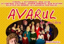 Comedia ”Avarul de Molière” se joacă la Centrul Cultural ”Eugen Ionescu” Slatina