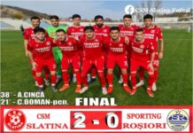 CSM Slatina a câștigat meciul cu Sporting Roşiori, scor 2-0
