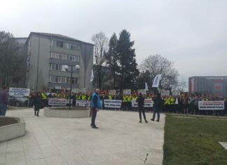 Sute de angajați de la TMK-ARTROM, protest în Capitală