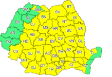Un nou cod galben de ploi torențiale și vijelii