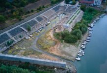 Fotografii spectaculoase, din dronă, cu Dunărea, în zona Corabia