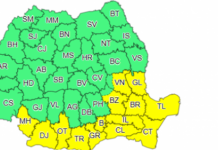 Cod galben de vânt şi instabilitate atmosferică, în Olt