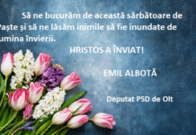 Felicitare – deputat Emil Albotă