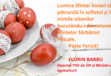 Felicitare – ministrul Agriculturii Florin Barbu