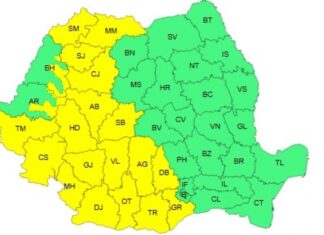 OLT: cod galben de furtuni violente și grindină