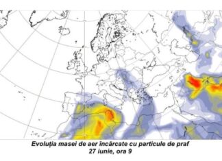 Praf saharian în zona României