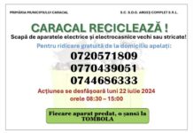 Primăria Caracal continuă acțiunile de reciclare a produselor electrice și electrocasnice vechi