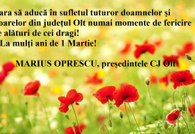 Felicitare 1 Martie – Marius Oprescu, Președintele CJ Olt