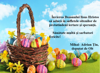 Felicitare – Mihai-Adrian Țiu, deputat de Olt