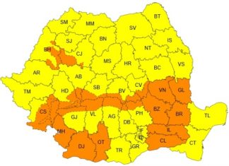 Oltul, sub COD PORTOCALIU de vânt puternic și viscol sever