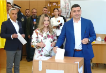 George Simion, alături de Călin Georgescu la urne