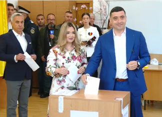 George Simion, alături de Călin Georgescu la urne