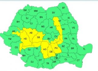 Meteorologii au emis cod galben de furtuni