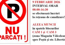 Slatina: Restricții de trafic și parcare pe Aleea Muncii pentru lucrări urgente la rețeaua de canalizare