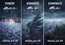 Ploi, răcoare și un weekend compromis în Slatina și județul Olt