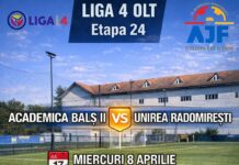 Derby județean la Potcoava în etapa intermediară: Academica Balș II – Unirea Radomirești