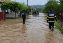 Alertă în Olt: curți și case inundate