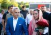 Călin Georgescu alături de soția sa, la Mănăstirea Brâncoveni